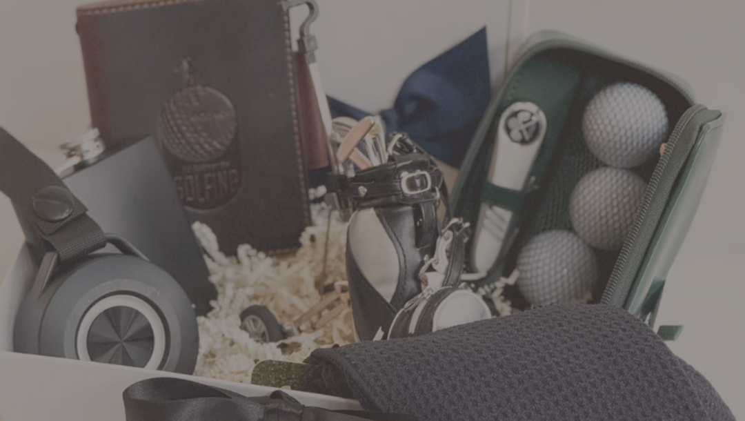 A luxury golf gift basket