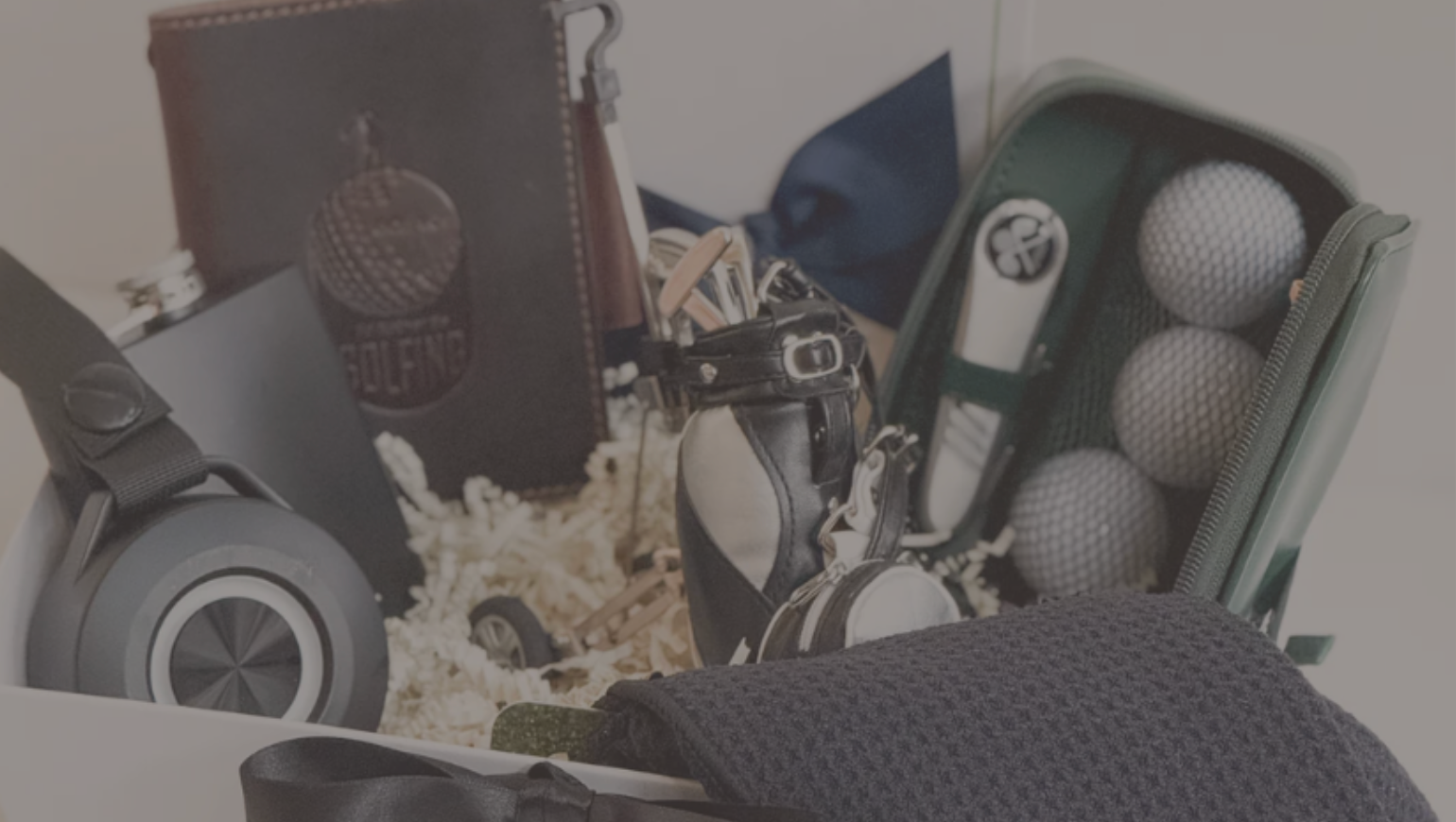 A luxury golf gift basket