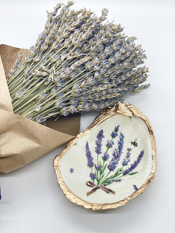 Lavender Bunch Oyster Trinket Dish