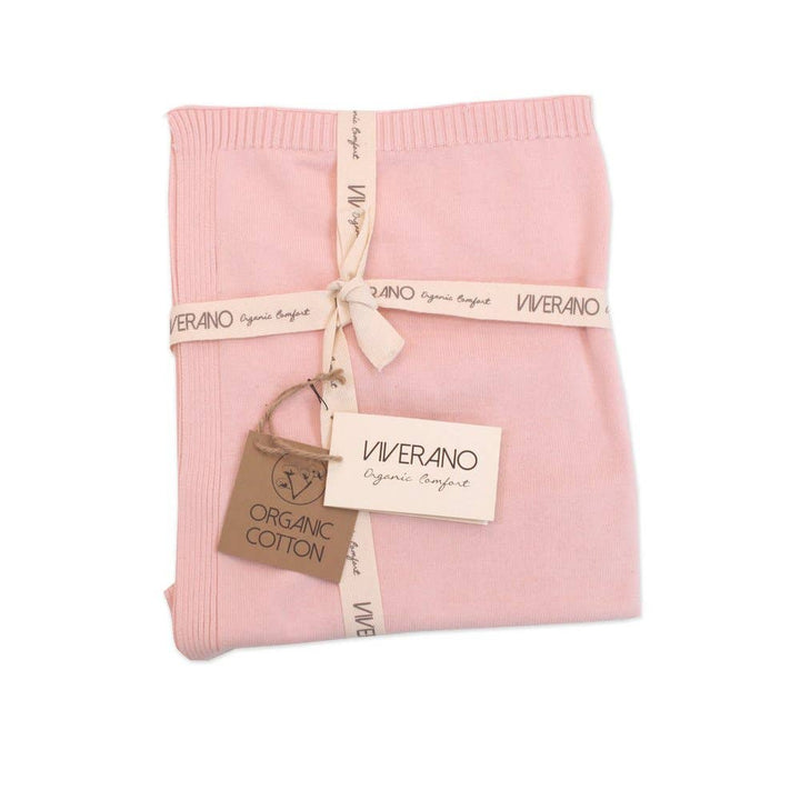 Milan Knit Classic Baby Blanket (Organic Cotton): Blush / One Size
