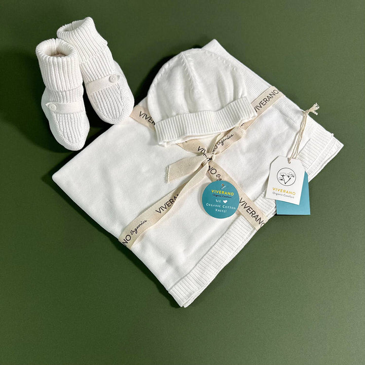 Milan Knit Classic Baby Blanket (Organic Cotton): Blush / One Size