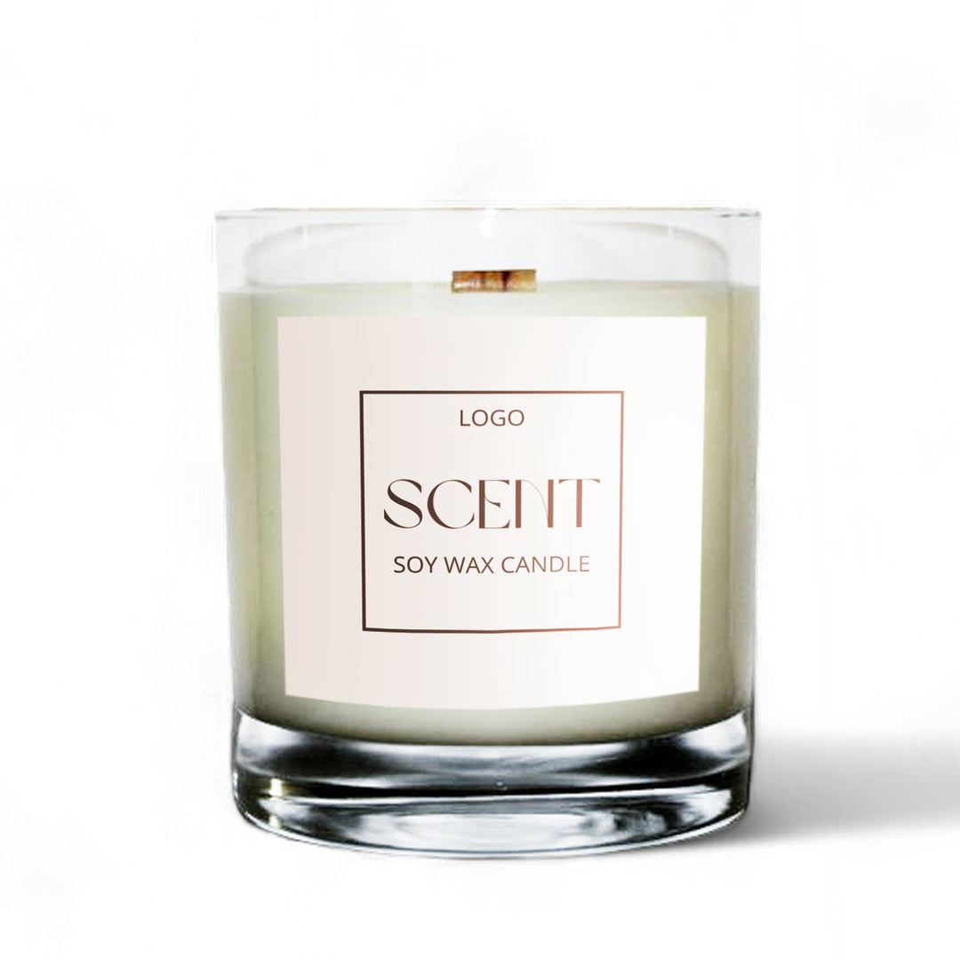 Private Label 8oz Clear Tumbler Soy Wax Candle: Provide My Own Artwork / No 1. Tobacco + Vanilla