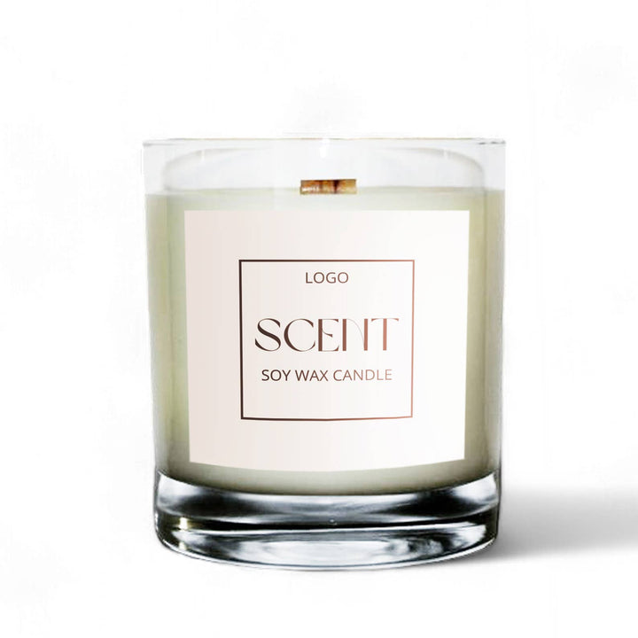 Private Label 8oz Clear Tumbler Soy Wax Candle: Provide My Own Artwork / No 1. Tobacco + Vanilla