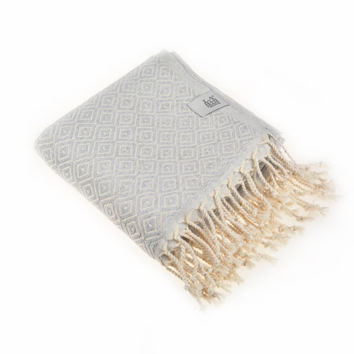 Malta Cotton Throw Blanket: Beige