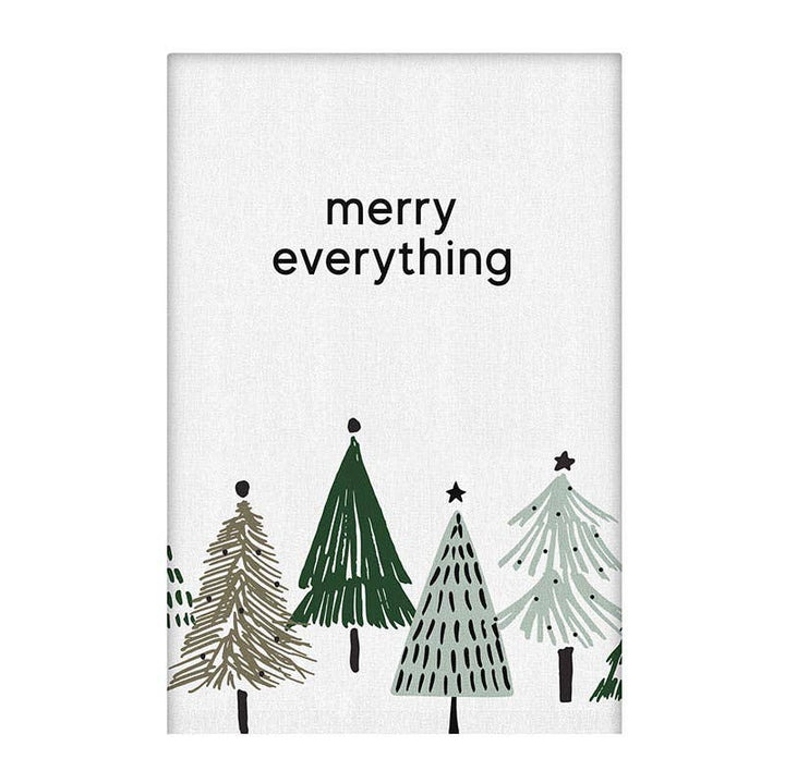Decorative kitchen towel with Christmas tree designs and &