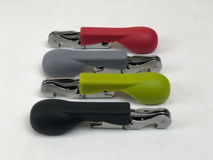 Ergonomic Silicone Handled Corkscrew | Wine Opener: Black