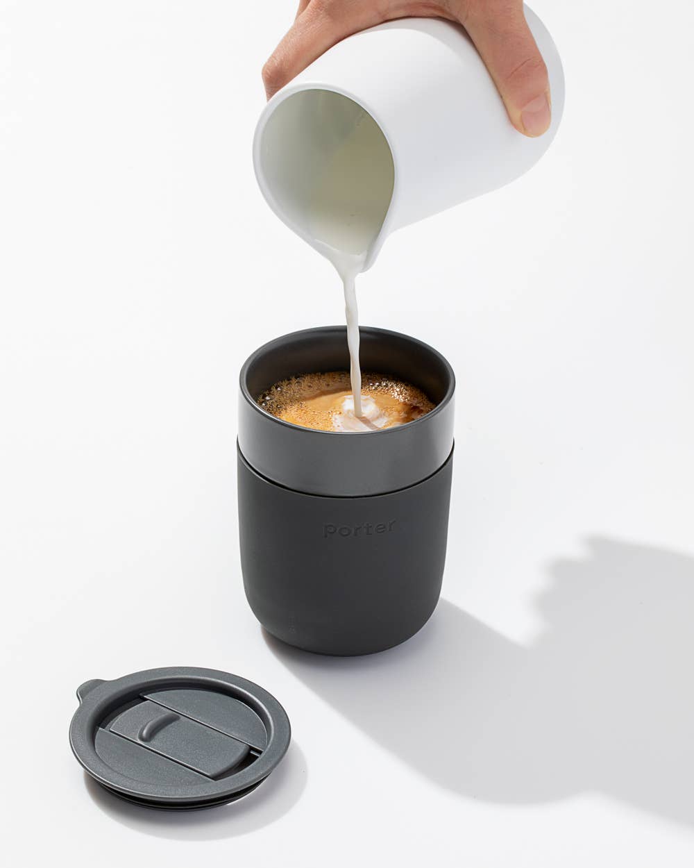 Ceramic Reusable Coffee Mug 12oz: Charcoal