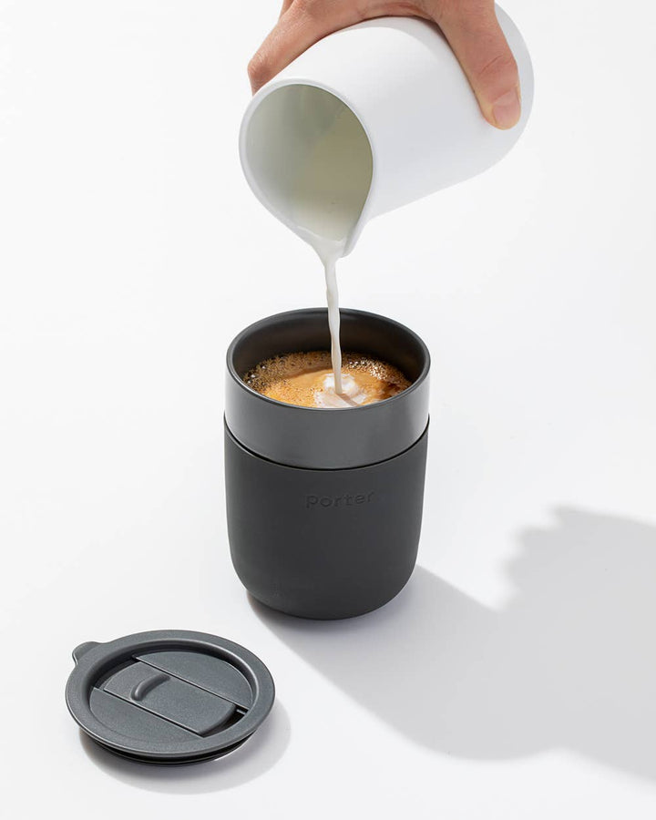 Ceramic Reusable Coffee Mug 12oz: Charcoal