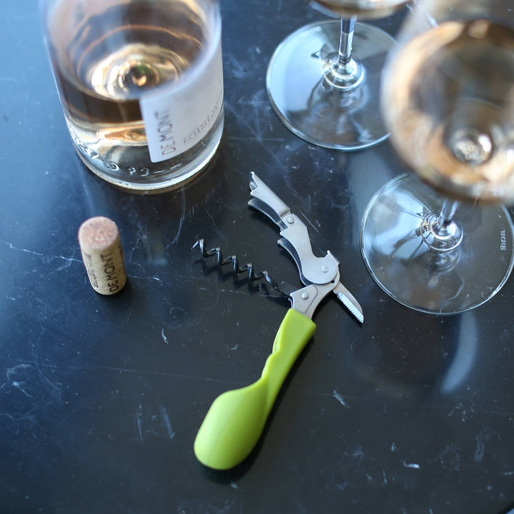 Ergonomic Silicone Handled Corkscrew | Wine Opener: Black