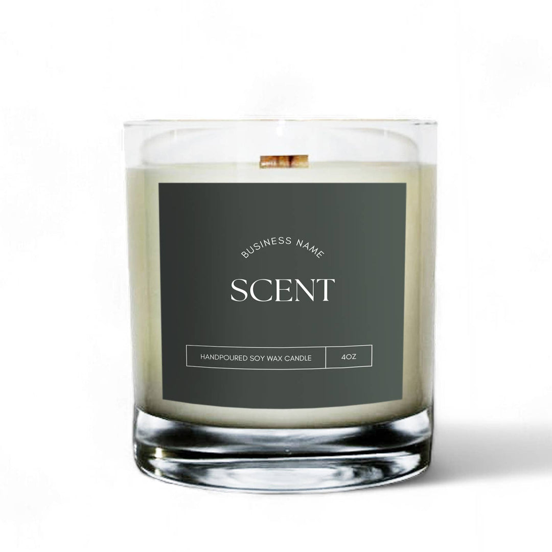 Private Label 8oz Clear Tumbler Soy Wax Candle: Provide My Own Artwork / No 1. Tobacco + Vanilla