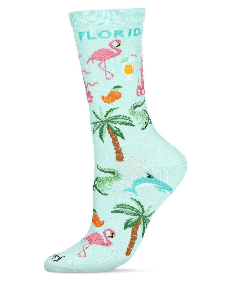 Florida Bamboo Blend Crew Sock: Seafoam
