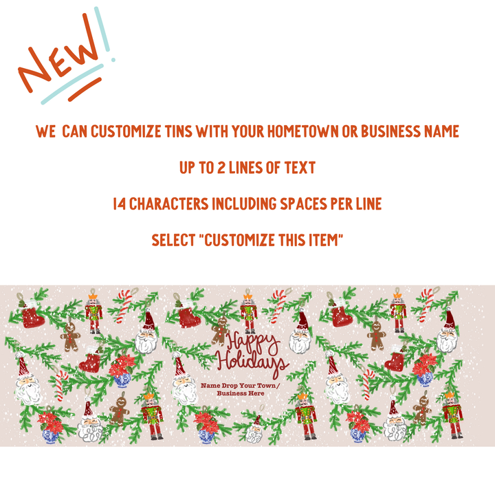 Decorative paper with Christmas-themed design and text for customization.