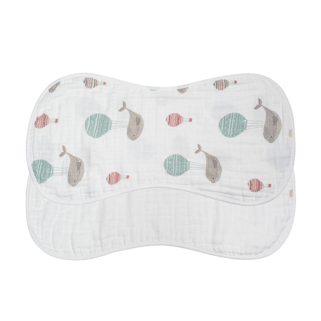 Baby cloths with whale pattern on a white background