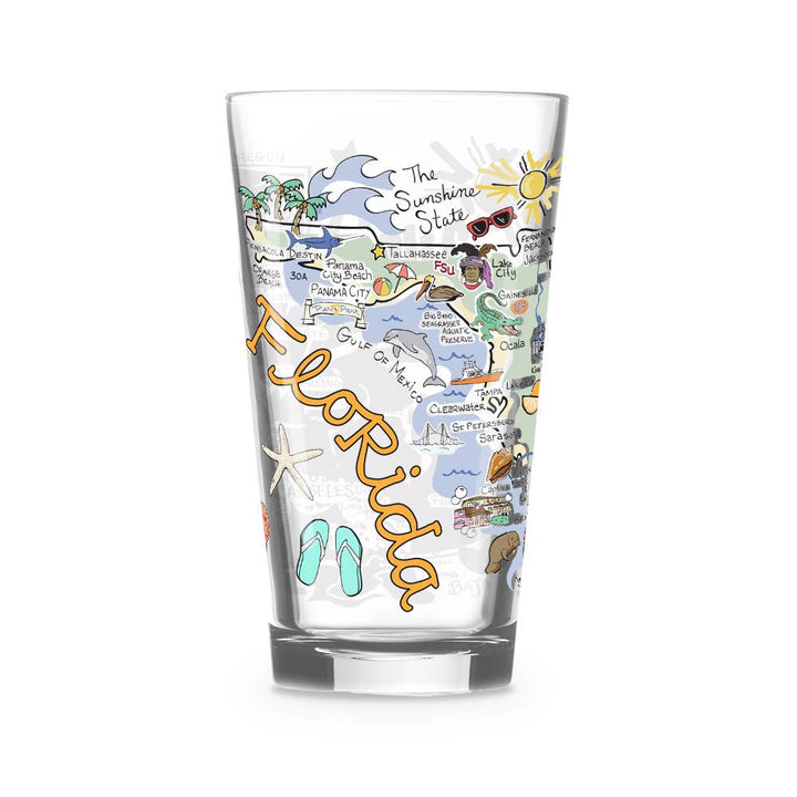 Fishkiss Florida 16oz Glass