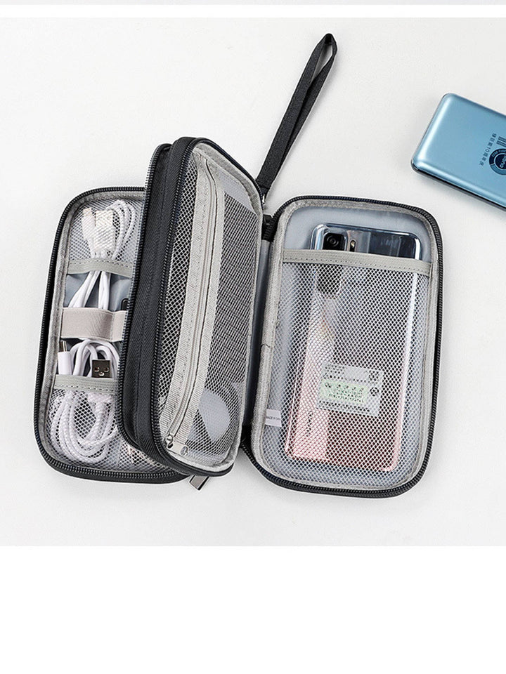 Electronic Organizer with 3 Compartments Travel Portable Bag: Black / S