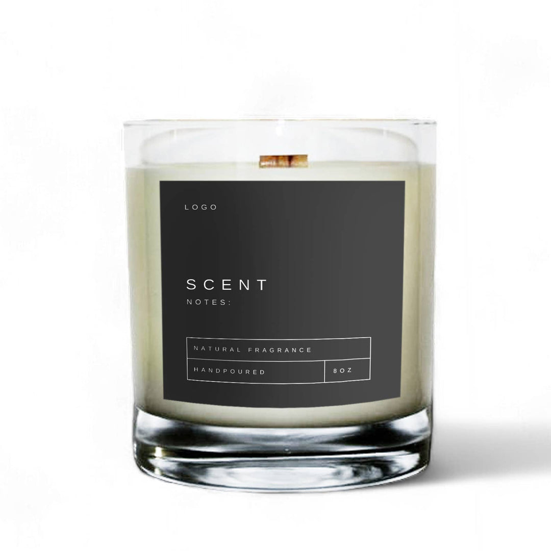 Private Label 8oz Clear Tumbler Soy Wax Candle: Provide My Own Artwork / No 1. Tobacco + Vanilla