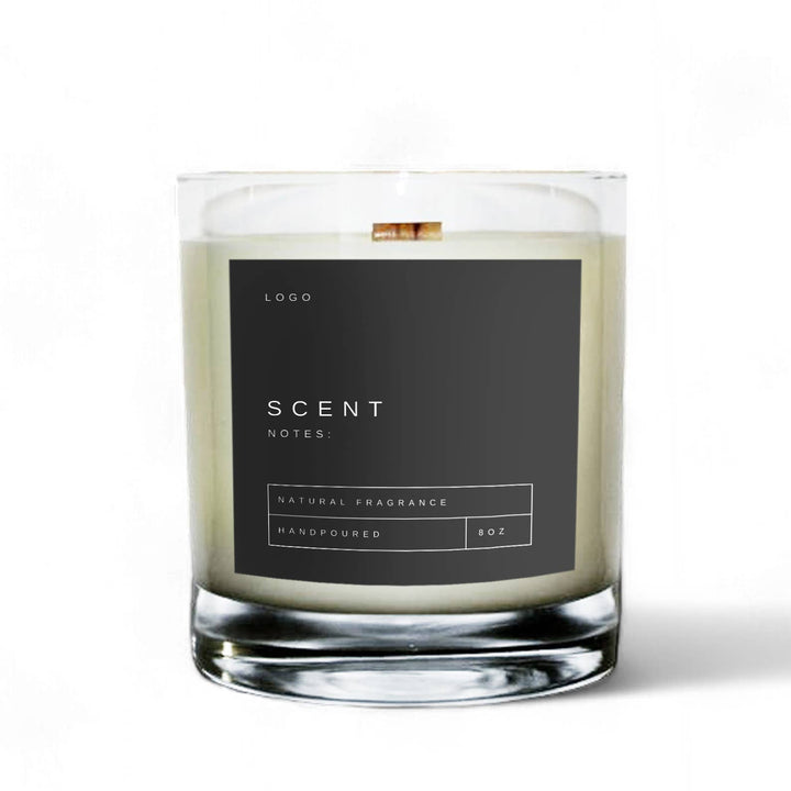 Private Label 8oz Clear Tumbler Soy Wax Candle: Provide My Own Artwork / No 1. Tobacco + Vanilla