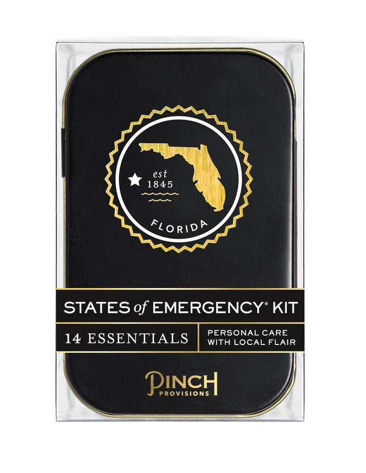 States of Emergency Kit packaging with Florida design and &