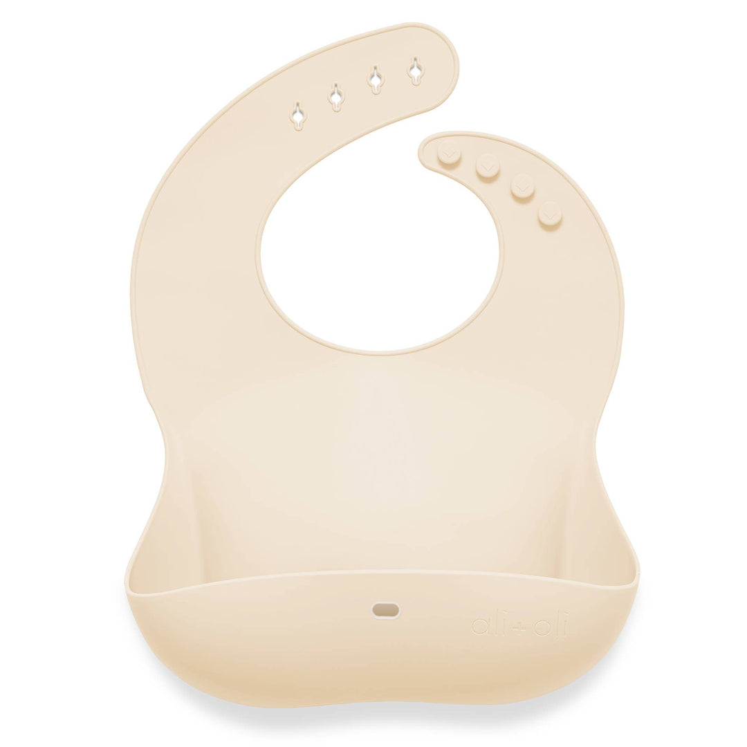 Silicone Baby Bib Roll Up &amp; Stay Closed - (Sand)
