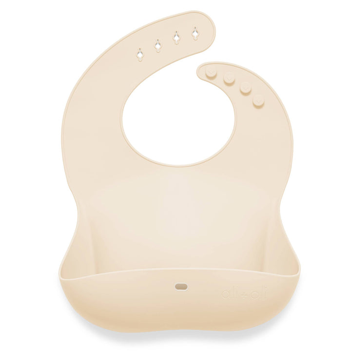 Silicone Baby Bib Roll Up &amp; Stay Closed - (Sand)