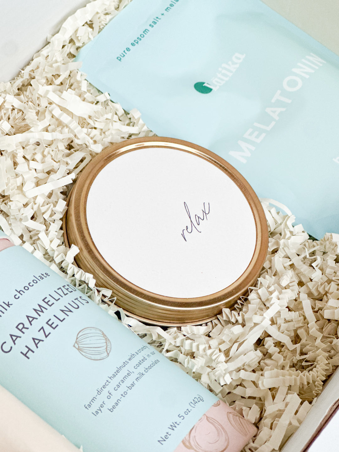 Treat yourself or a loved one to our Cozy Night In Gift Box – featuring organic chocolate-covered hazelnuts, a lavender soy candle, and melatonin bath soak. Perfect for self-care, relaxation, and restful sleep. Fast shipping from Comfy-Cozy.com