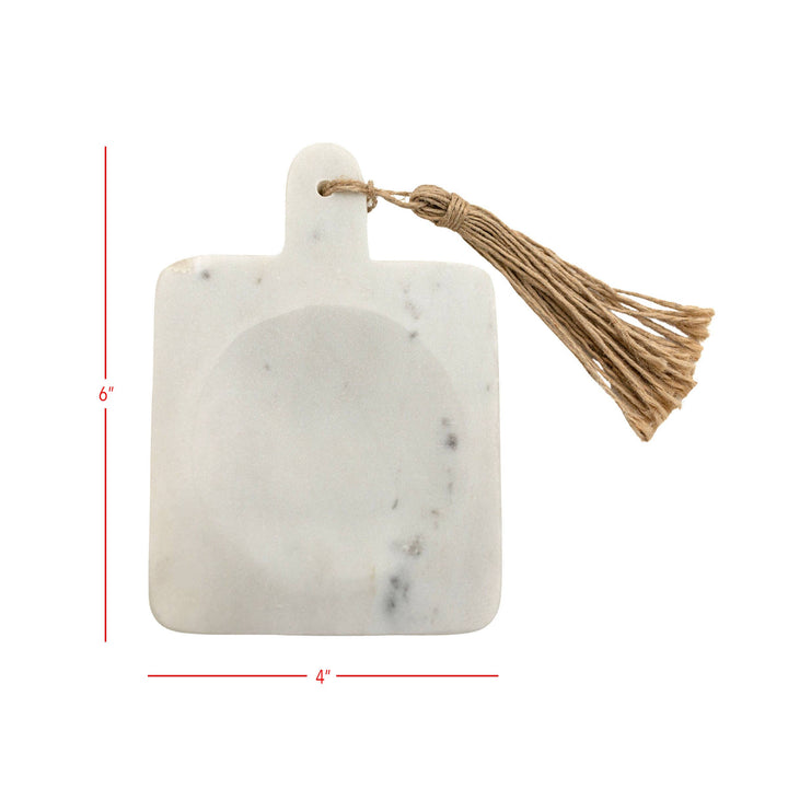 Maggie White Marble &amp; Jute Spoon Rest