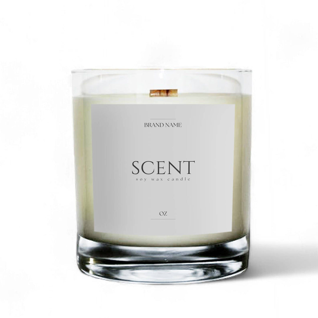 Private Label 8oz Clear Tumbler Soy Wax Candle: Provide My Own Artwork / No 1. Tobacco + Vanilla