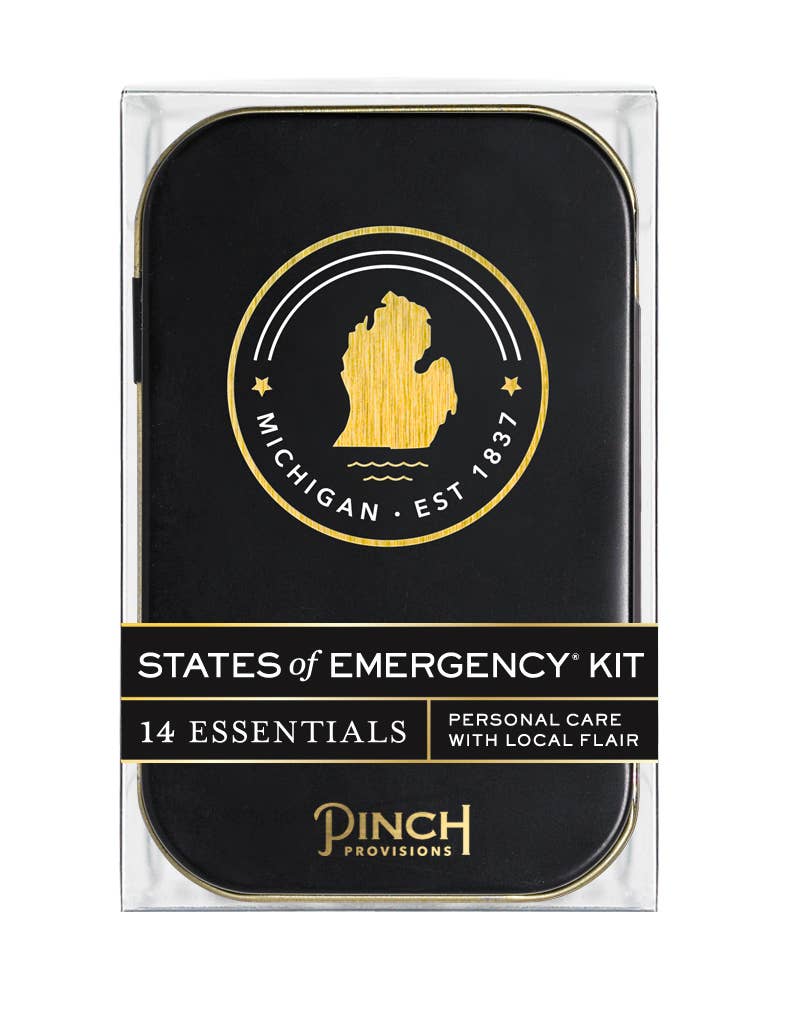 States of Emergency Kit packaging with Michigan logo and &