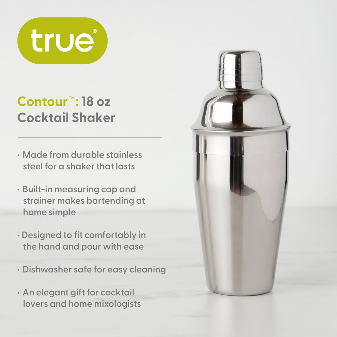 Stainless steel cocktail shaker with &