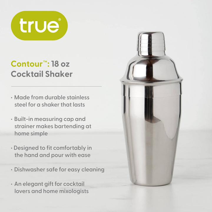 Stainless steel cocktail shaker with &