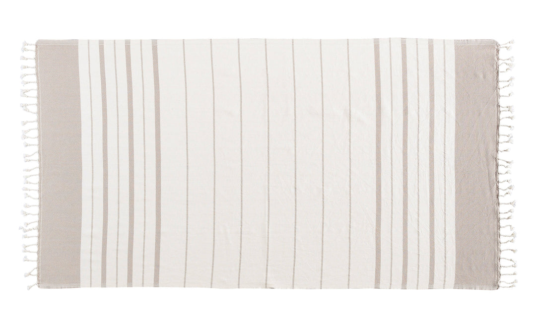 100% Cotton Turkish Towel [Bath &amp; Beach, Blanket]: Beige