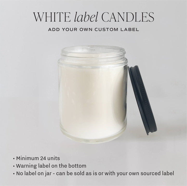 White Label 8oz Clear Jar Candles: Salt and Sea