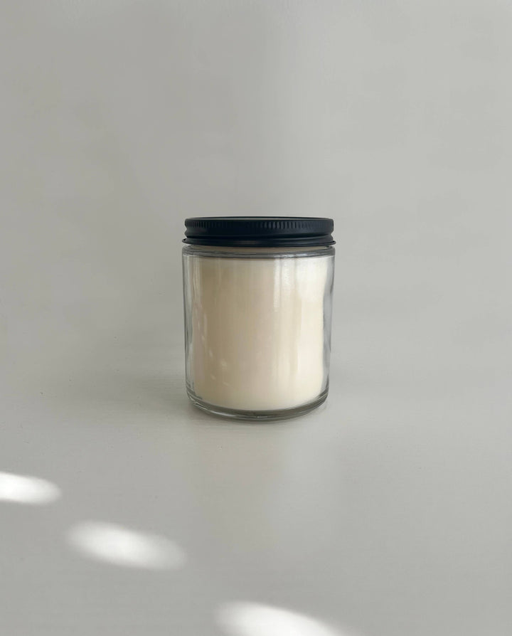 White Label 8oz Clear Jar Candles: Salt and Sea