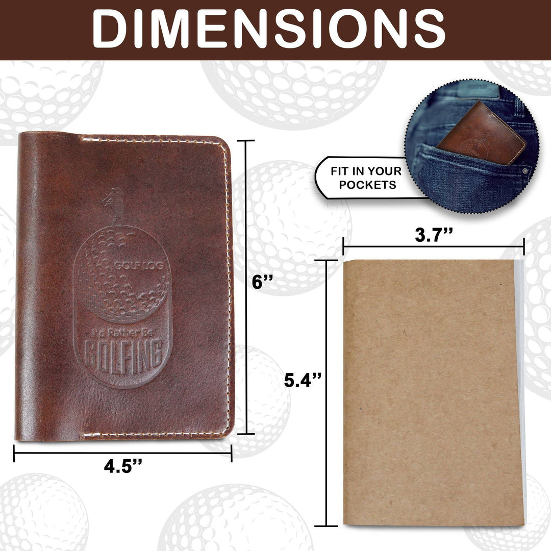 Leather Golf Log &amp; Scorecard Book