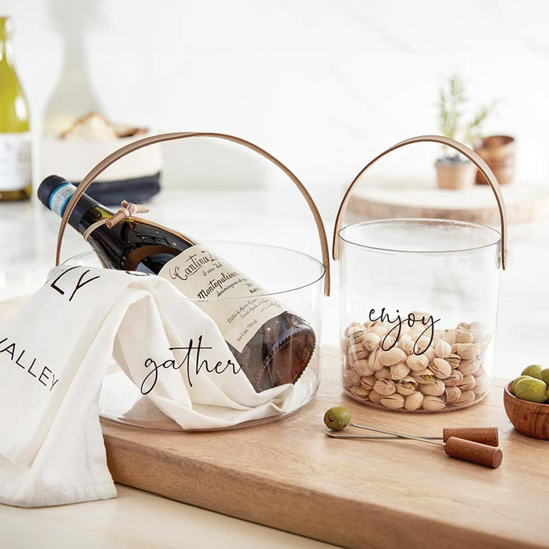 Wine bottle in a acrylic holder with &