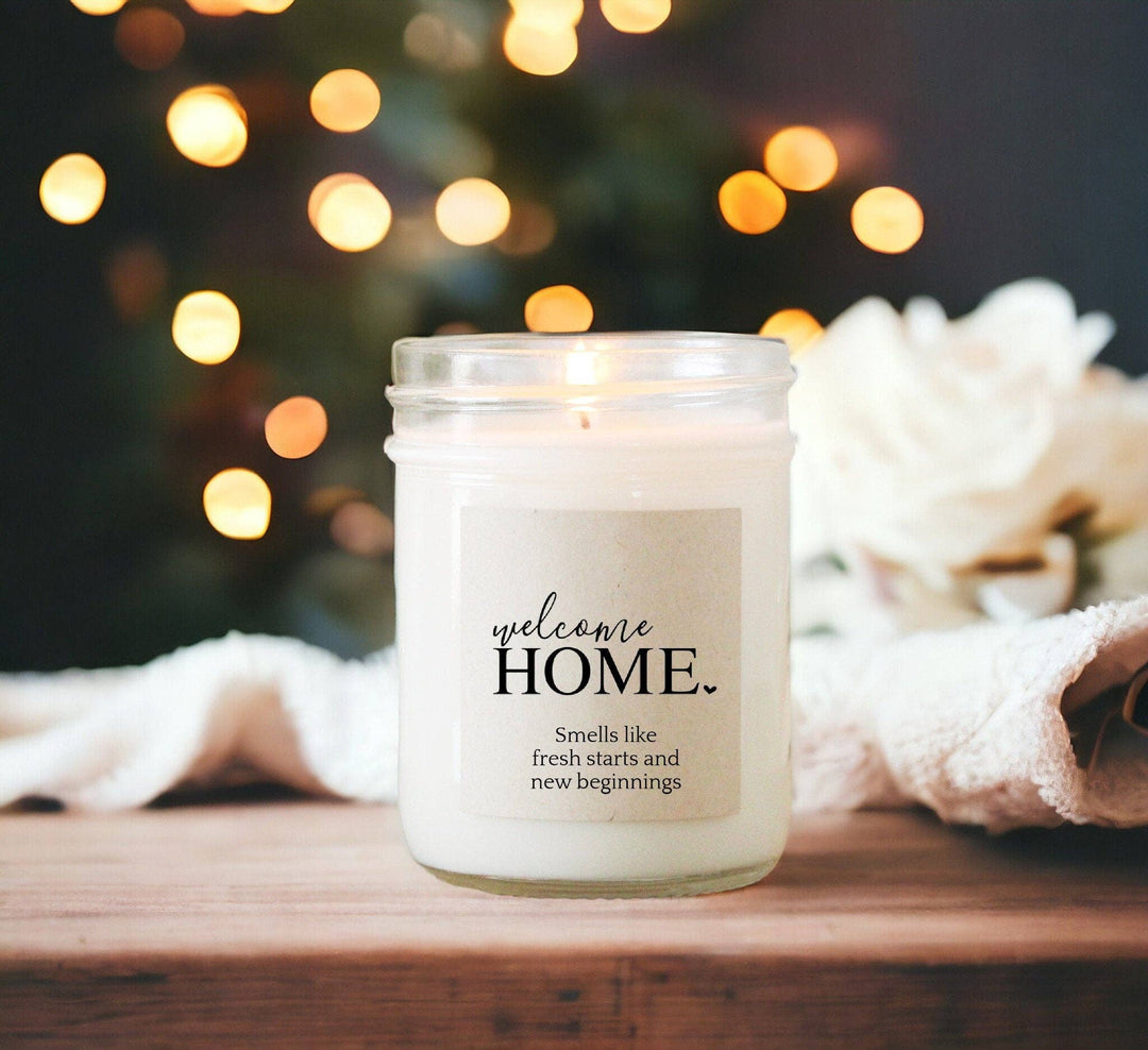 Candle in a jar labeled &