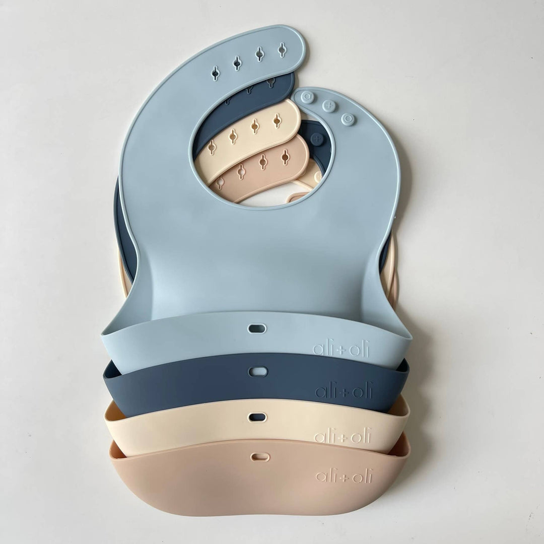 Silicone Baby Bib Roll Up &amp; Stay Closed - (Sand)