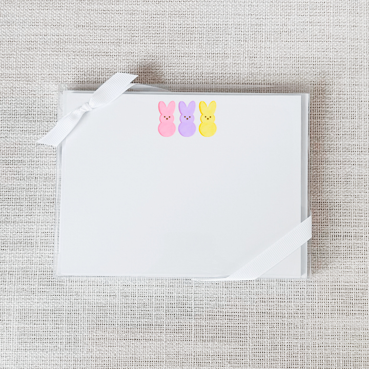 Easter Flat Notecard - Set of 15 | Watercolor Bunnies