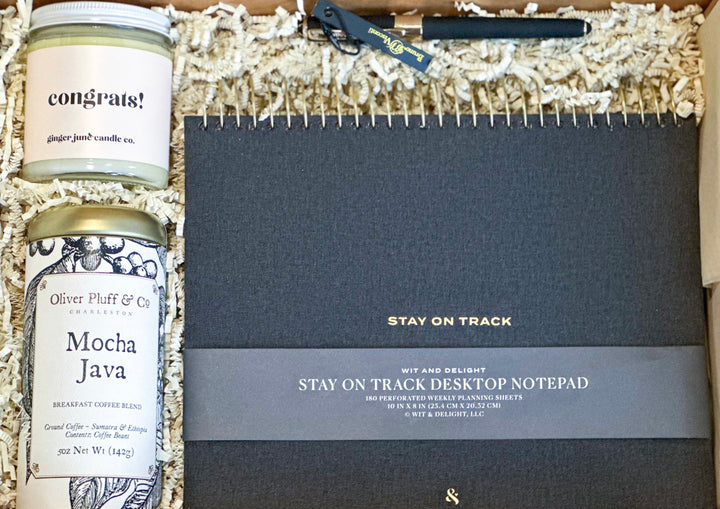 Elevate your productivity and spread good vibes with our exclusive "Productive Vibes Gift Set." Perfect for enhancing focus and organization, this thoughtfully curated package includes essential items designed to boost your motivation and productivity.