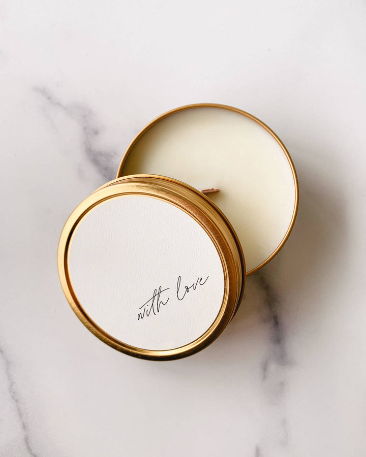 "With Love" Soy Travel Candle: Peony + Salt