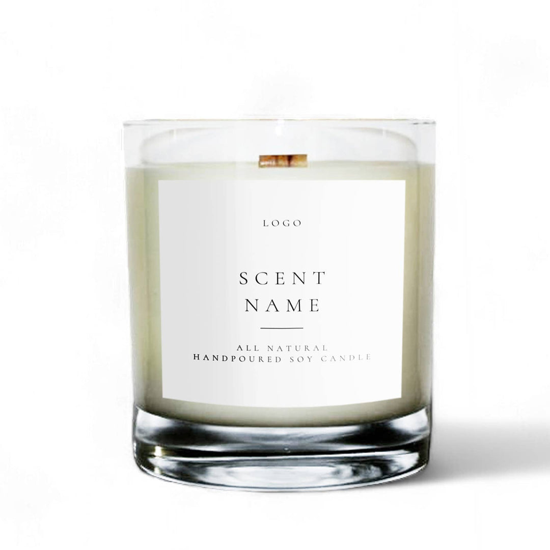 Private Label 8oz Clear Tumbler Soy Wax Candle: Provide My Own Artwork / No 1. Tobacco + Vanilla