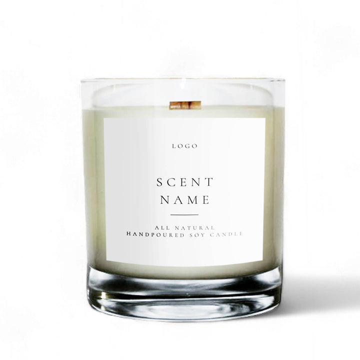 Private Label 8oz Clear Tumbler Soy Wax Candle: Provide My Own Artwork / No 1. Tobacco + Vanilla