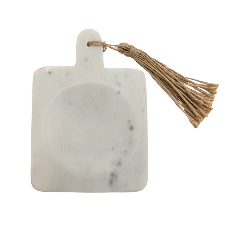 Maggie White Marble &amp; Jute Spoon Rest