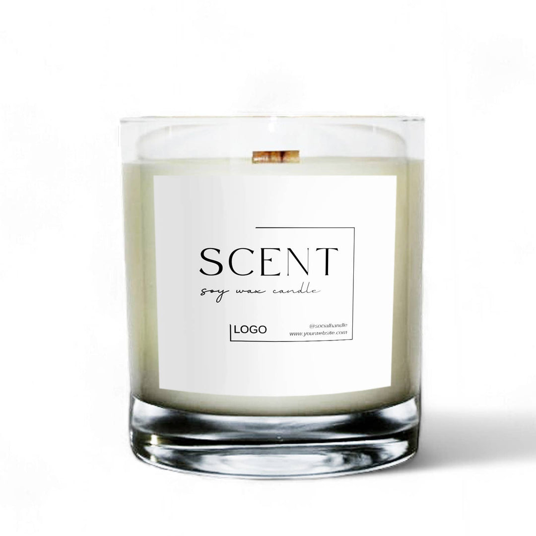 Private Label 8oz Clear Tumbler Soy Wax Candle: Provide My Own Artwork / No 1. Tobacco + Vanilla