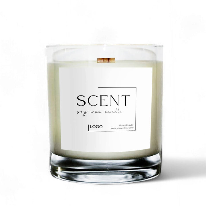 Private Label 8oz Clear Tumbler Soy Wax Candle: Provide My Own Artwork / No 1. Tobacco + Vanilla