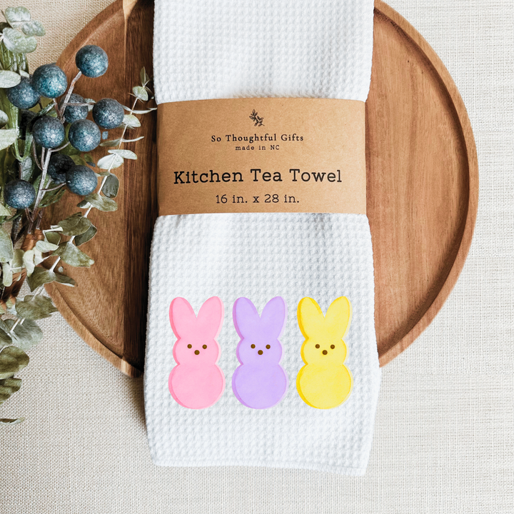 Easter Dish Towel - Watercolor Bunnies | Kitchen Towel