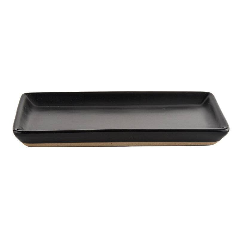 Black Stoneware Tray - Home Decor &amp; Gifts