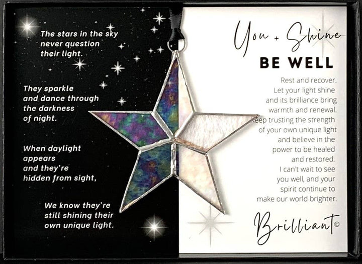 You + Shine: Be Well Handmade Stained Glass Star
