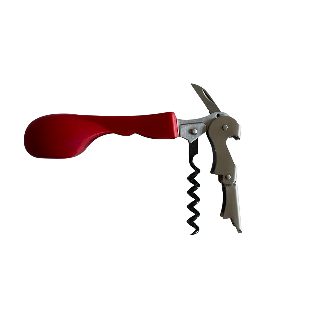 Ergonomic Silicone Handled Corkscrew | Wine Opener: Black