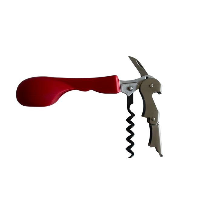 Ergonomic Silicone Handled Corkscrew | Wine Opener: Black